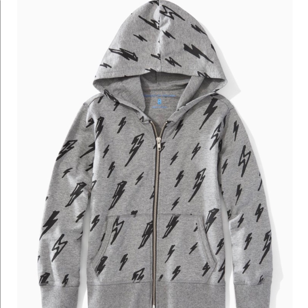 Rockets of Awesome grey lightening zip up hoodie